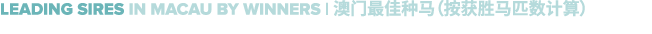 Leading sires in macau by winners                   