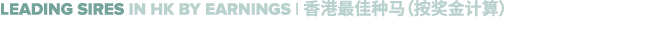 Leading sires in hk by earnings | 香港最佳种马（按奖金计算）