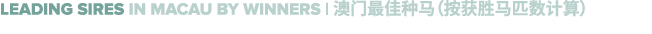 Leading sires in macau by winners | 澳门最佳种马（按获胜马匹数计算）