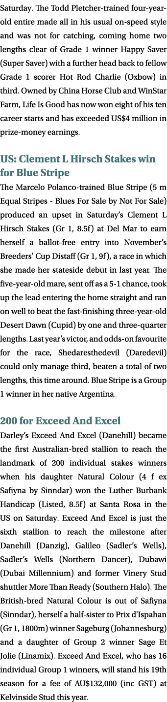 Saturday. The Todd Pletcher-trained four-year-old entire made all in his usual on-speed style and was not for catchin...