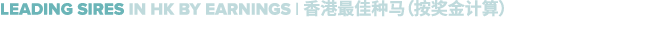 Leading sires in hk by earnings | 香港最佳种马（按奖金计算）